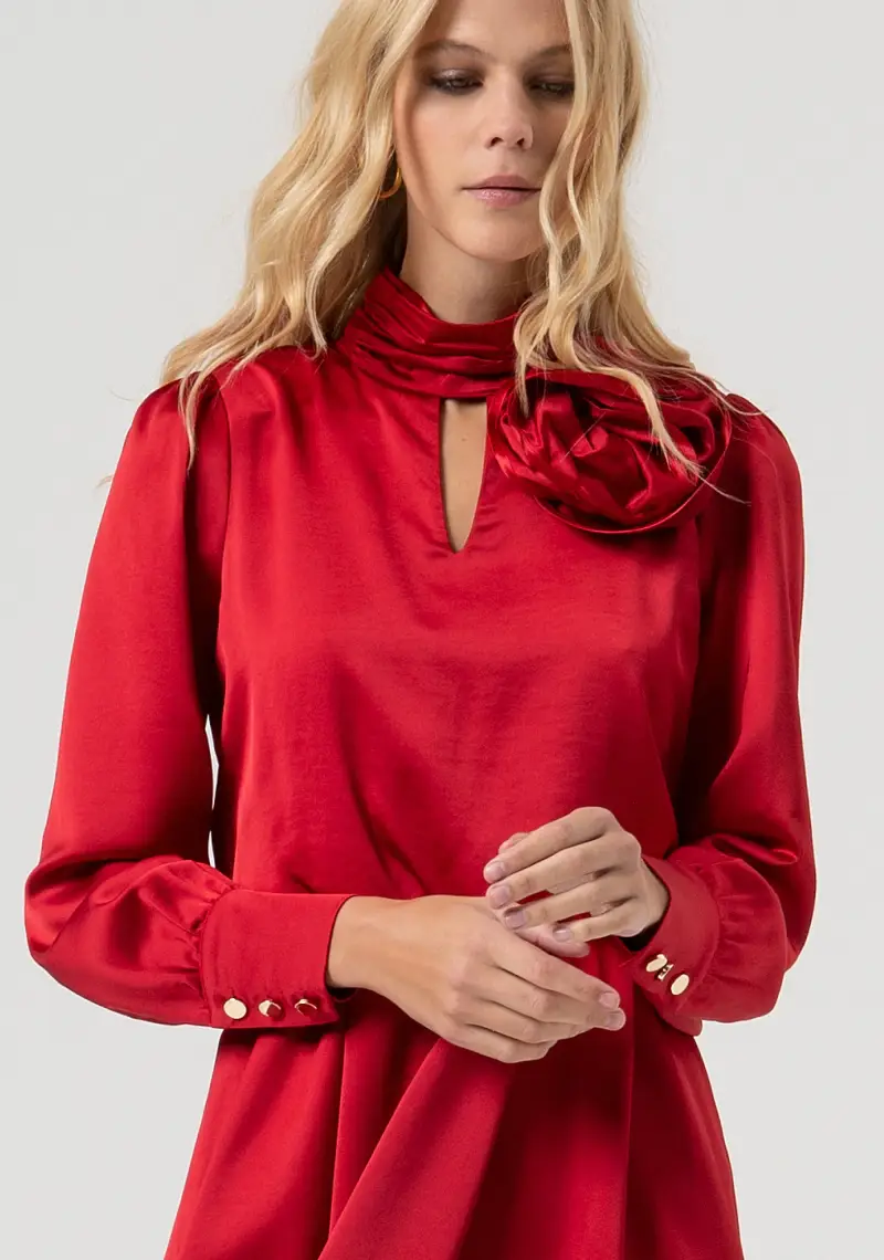 Abito regular in raso miniatura 2