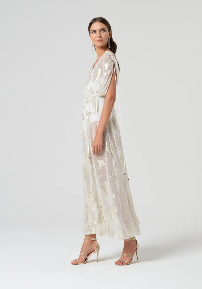 Abito regular lungo con lurex miniatura 2