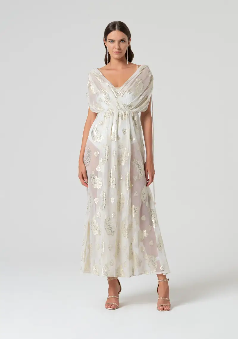 Abito regular lungo con lurex