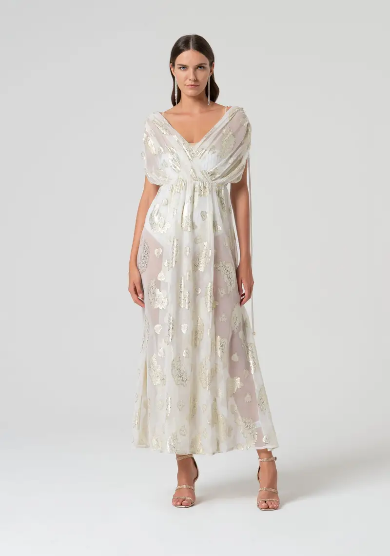 Abito regular lungo con lurex