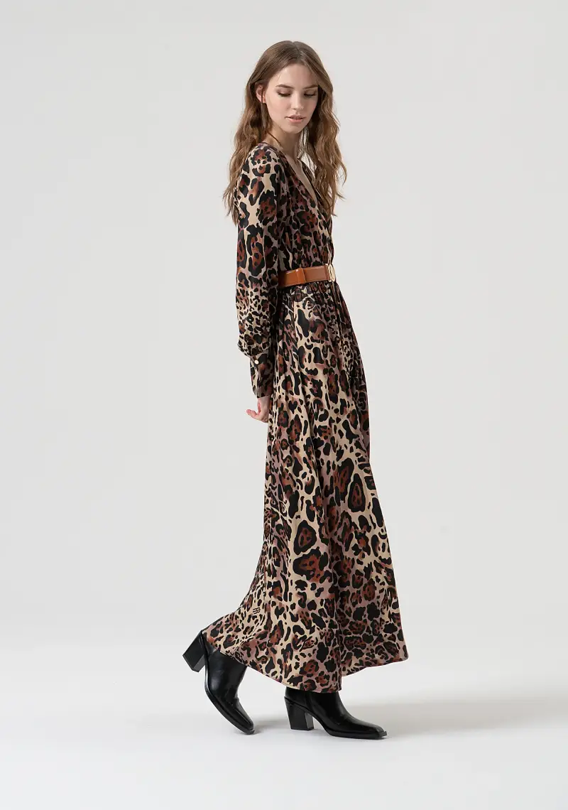 Abito regular lungo in fantasia animalier miniatura 2