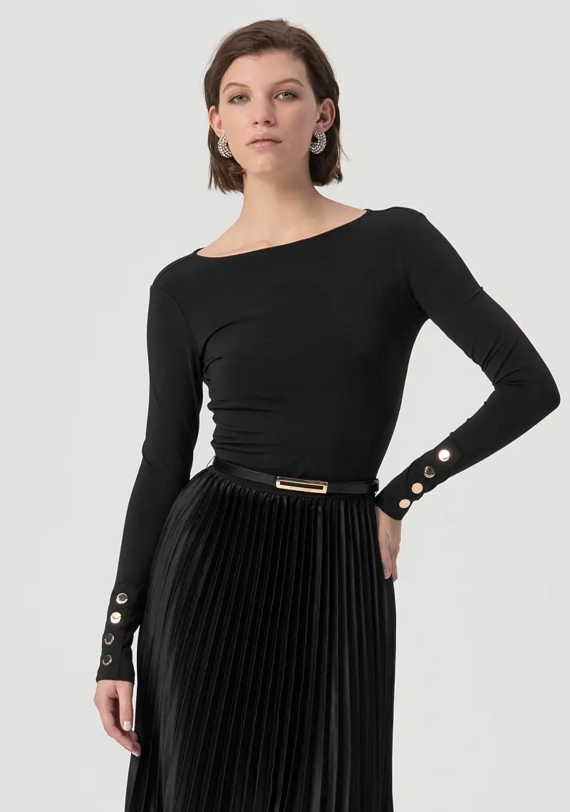 Abito regular lungo in mix di tessuti miniatura 2