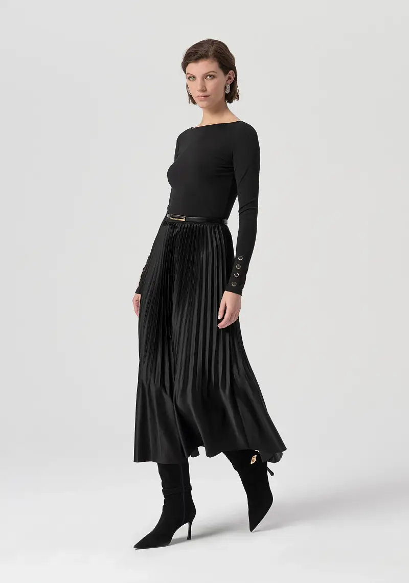 Abito regular lungo in mix di tessuti