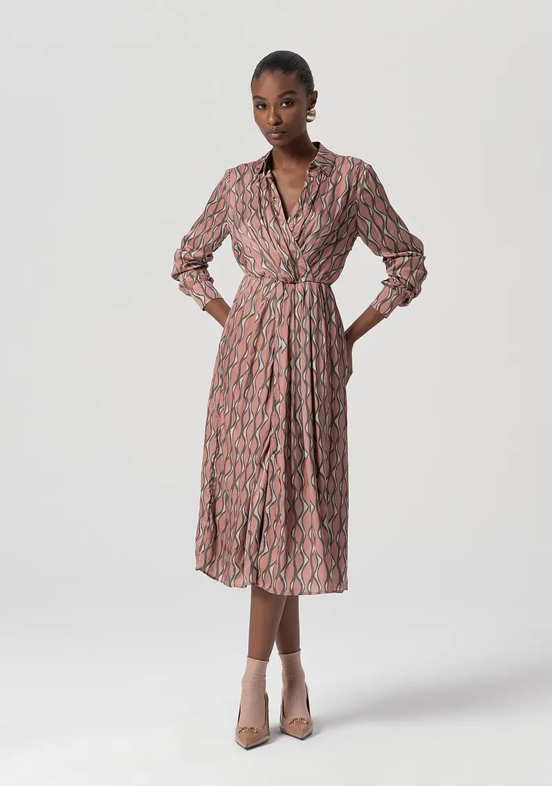 Abito regular midi con fantasia astratta