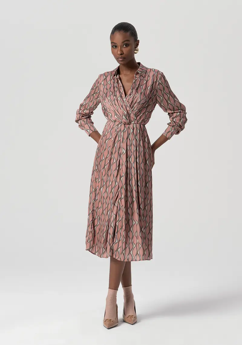 Abito regular midi con fantasia astratta