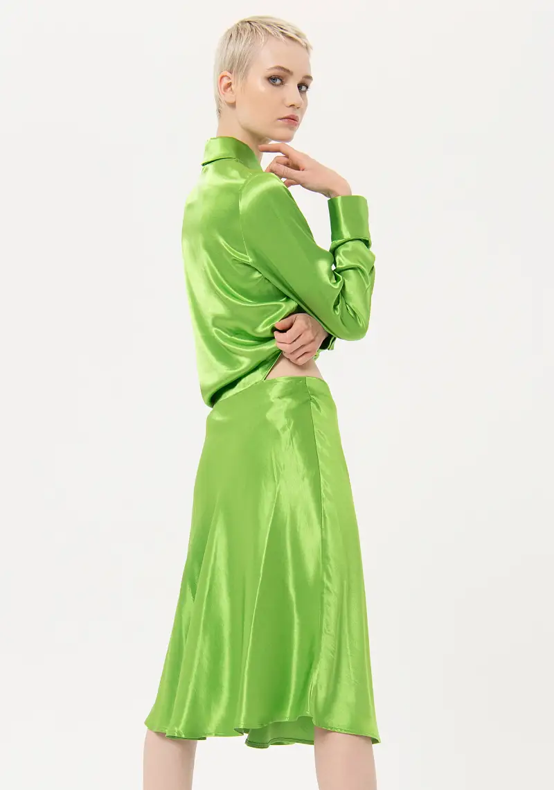 Abito regular midi in raso miniatura 2