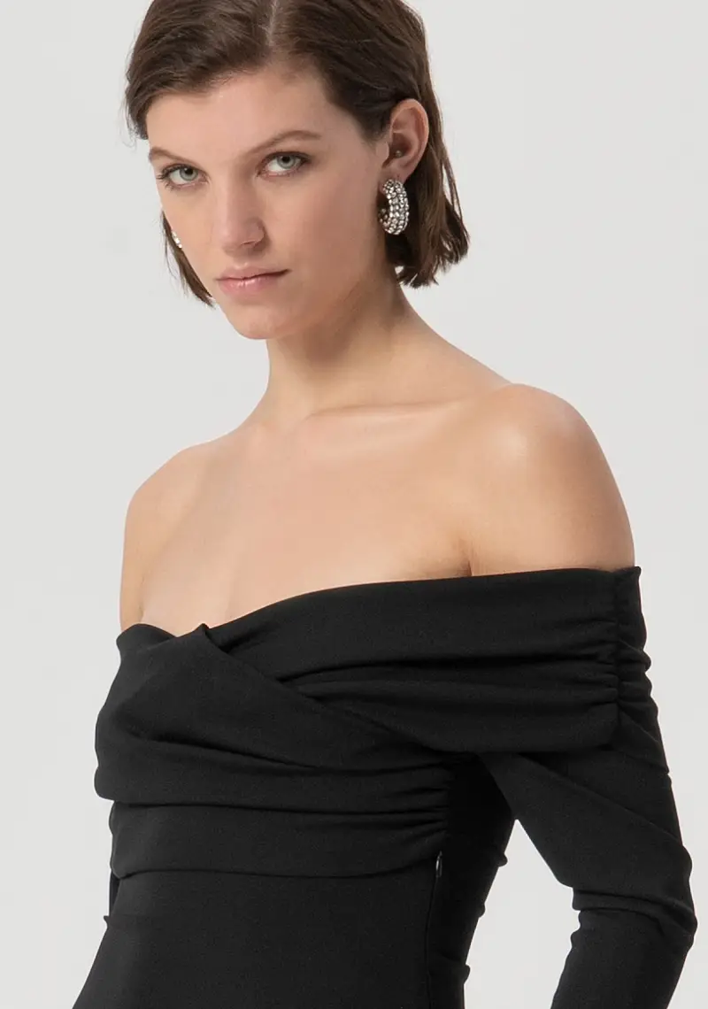 Abito regular midi in tessuto stretch miniatura 2