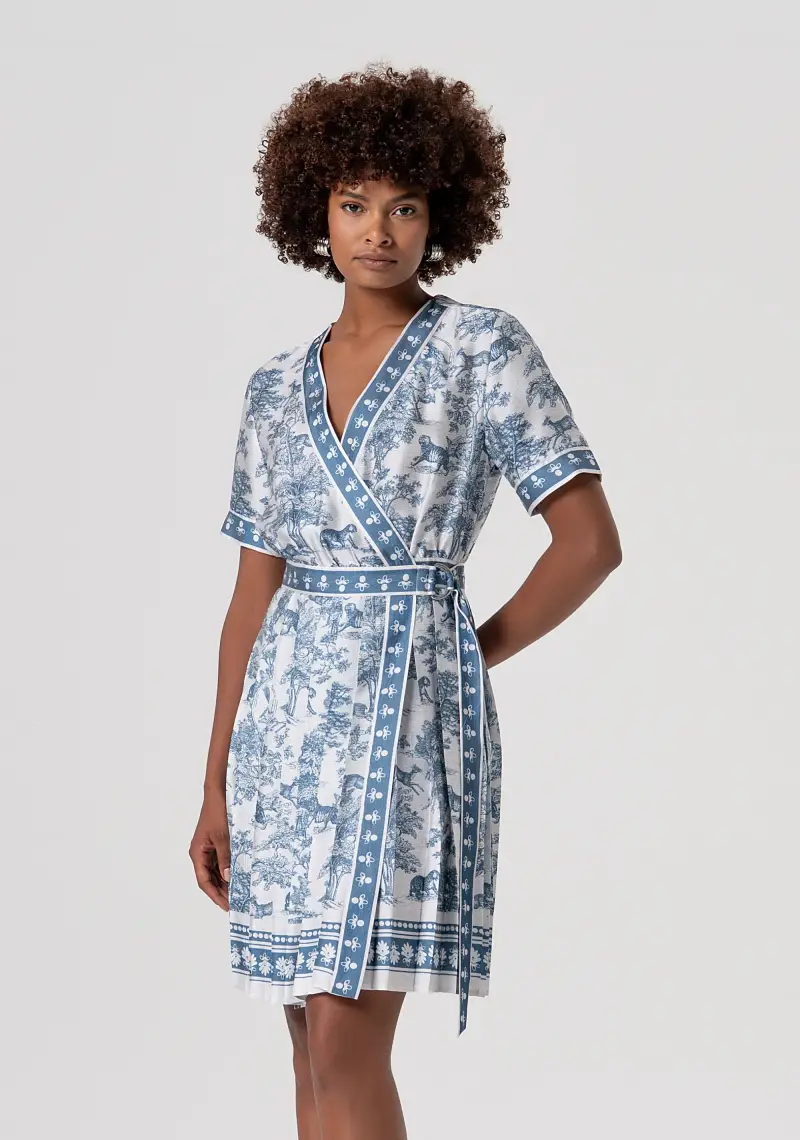 Abito regular mini a portafoglio in fantasia miniatura 2