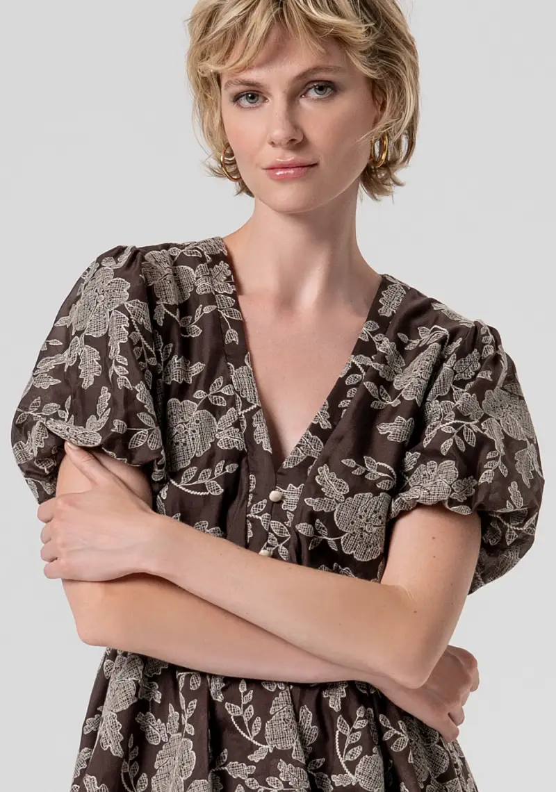 Abito regular mini in fantasia floreale miniatura 2