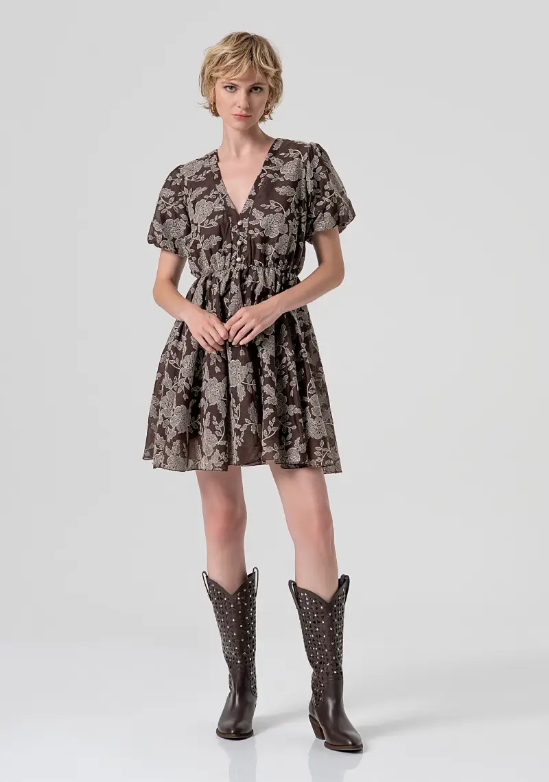 Abito regular mini in fantasia floreale