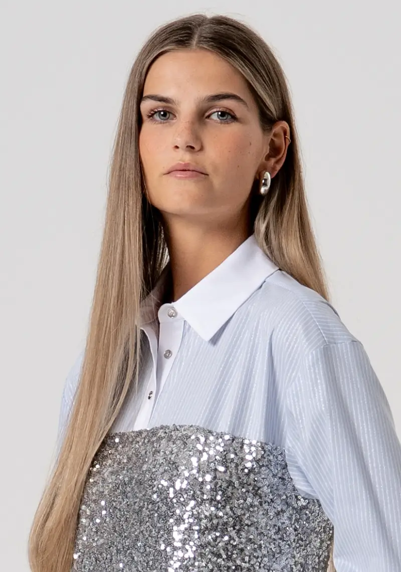 Abito regular mini in mix di tessuti miniatura 2