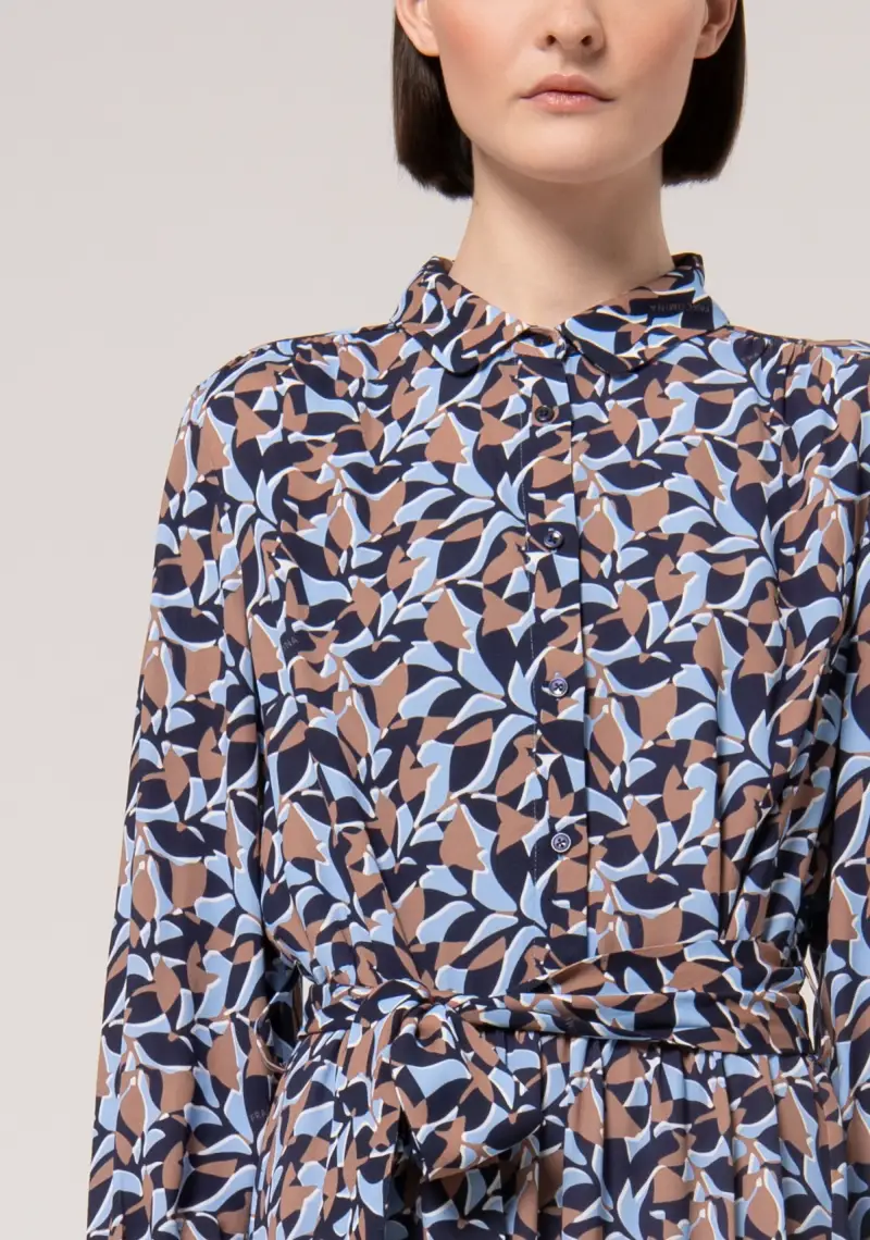 Abito regular modello chemisier in fantasia astratta miniatura 2