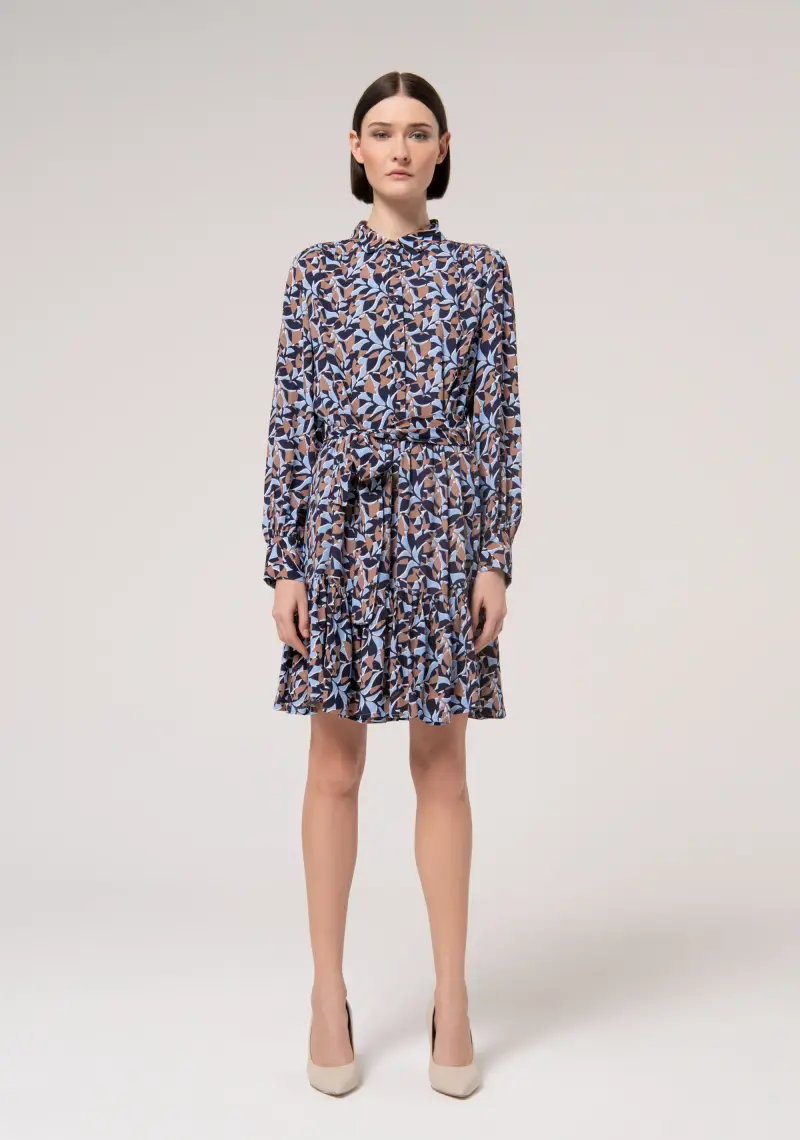 Abito regular modello chemisier in fantasia astratta