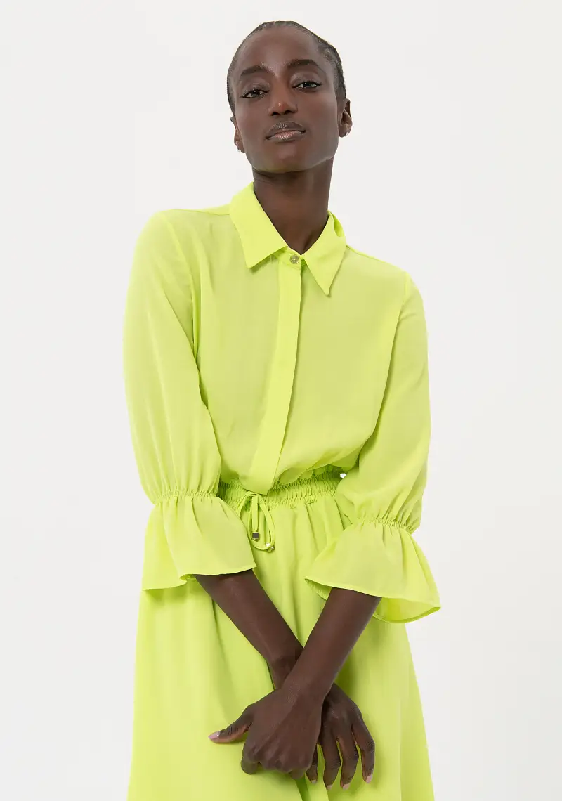 Fracomina Abito chemisier giallo in georgette