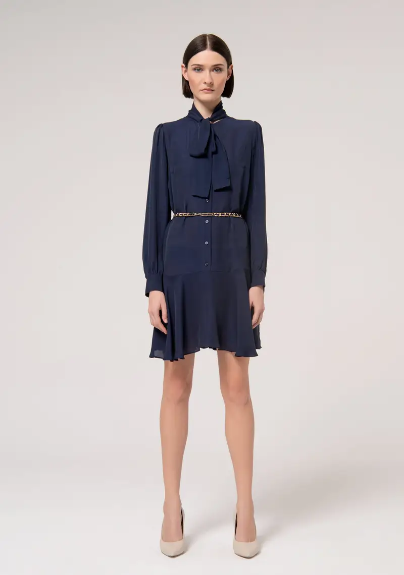 Abito regular modello chemisier in viscosa e seta