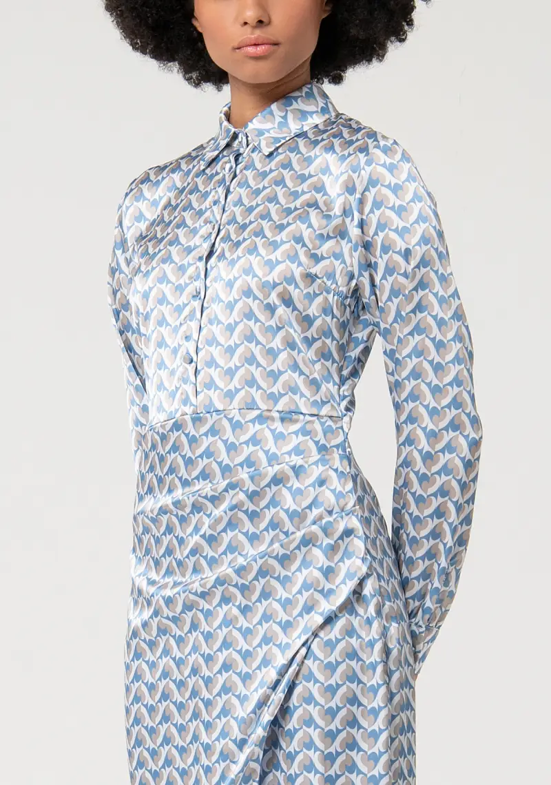 Abito regular modello chemisier midi in fantasia geometrica miniatura 2