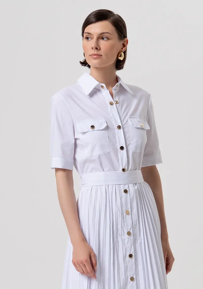 Abito regular modello chemisier midi in popeline miniatura 2