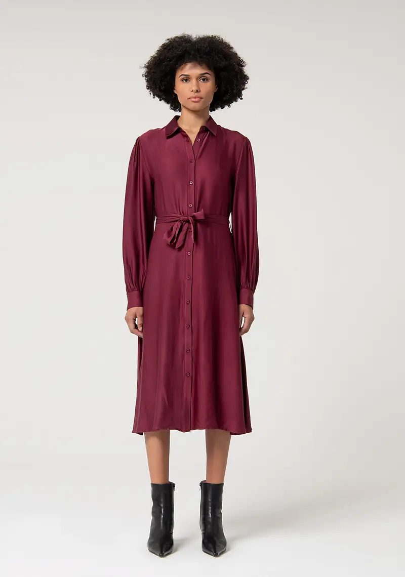 Abito regular modello chemisier midi in raso