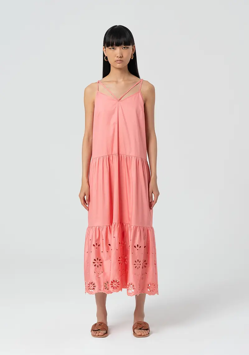 Abito senza maniche lungo in cotone