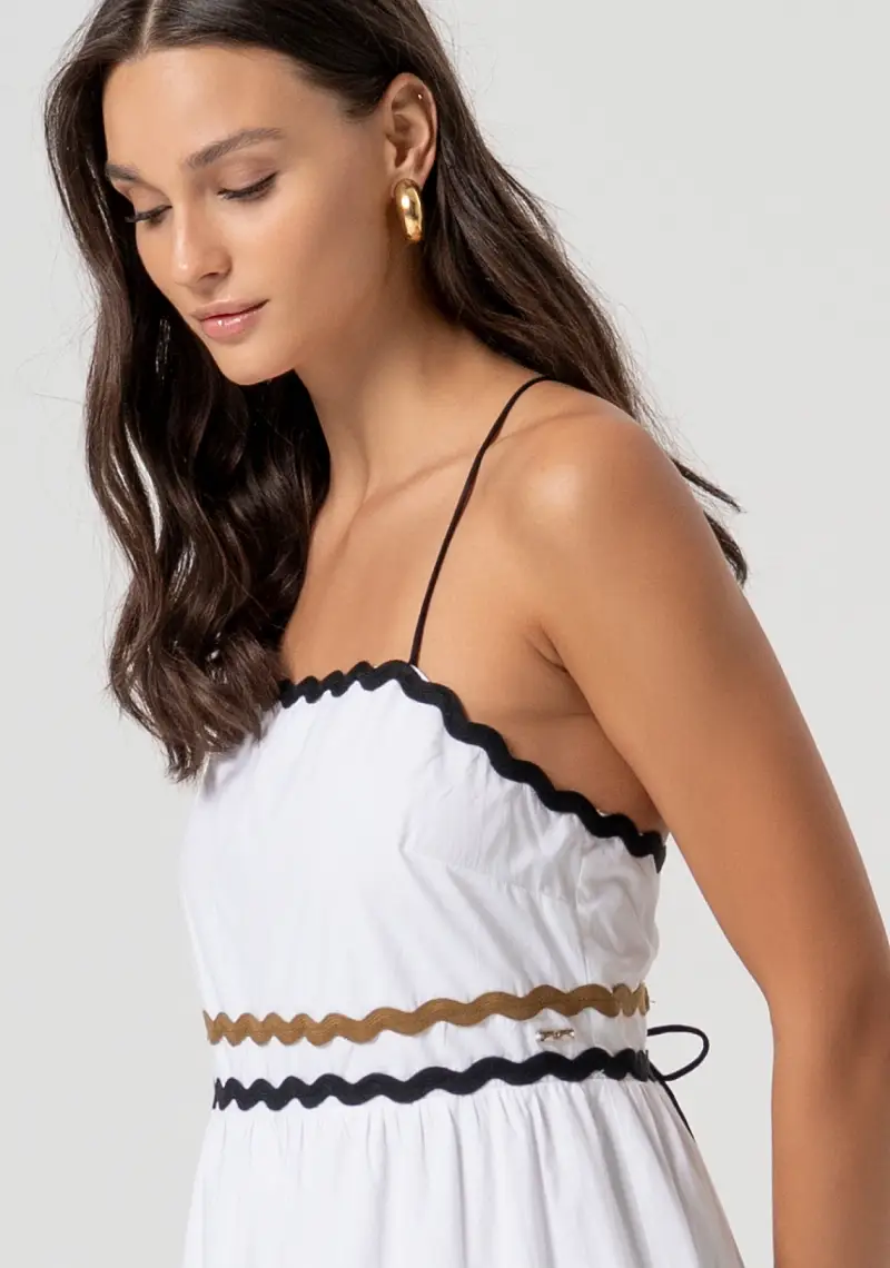 Abito senza maniche lungo in cotone miniatura 2