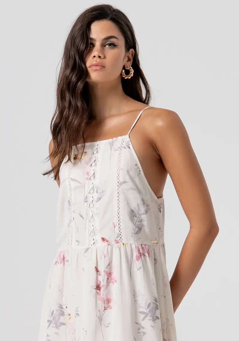 Abito senza maniche lungo in fantasia floreale miniatura 2