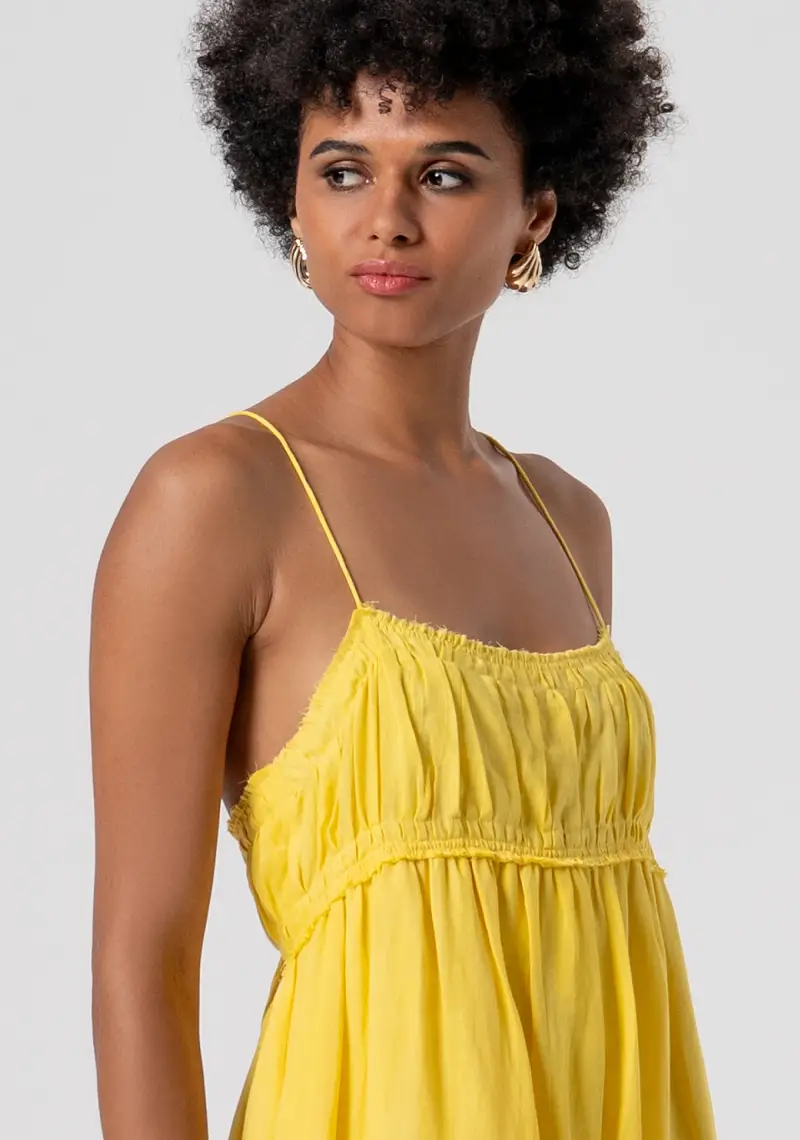 Abito senza maniche lungo in tessuto con lino e lyocell miniatura 2