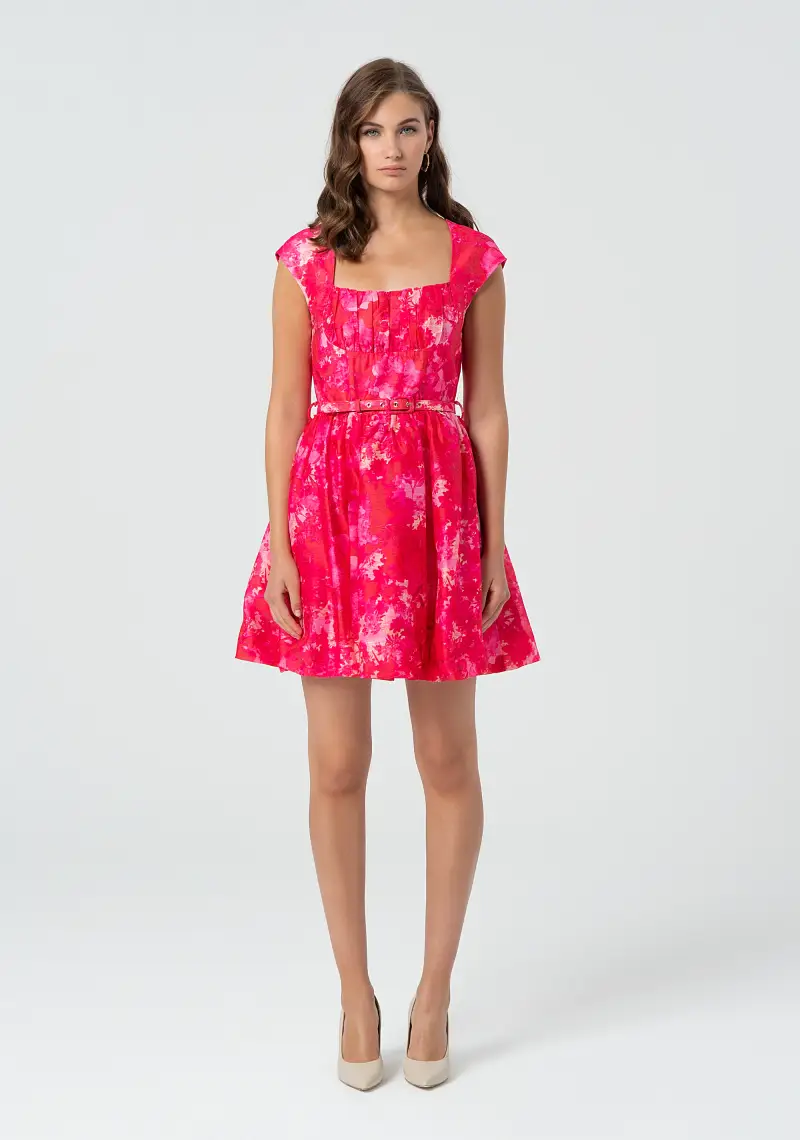 Abito senza maniche mini in fantasia multicolor