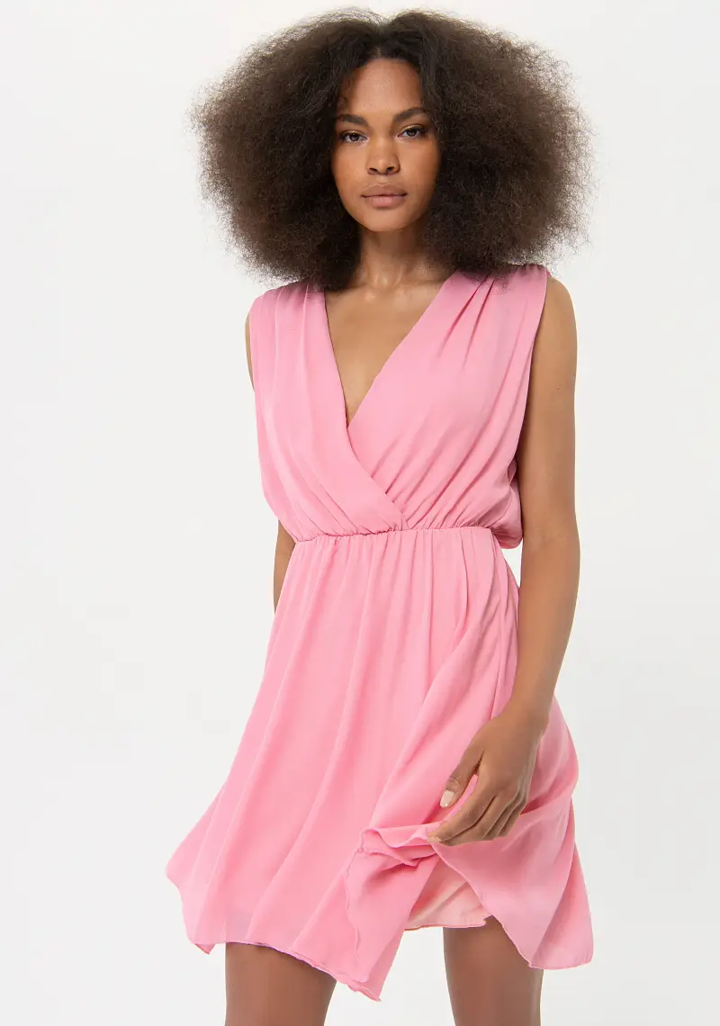 Abito senza maniche mini in georgette miniatura 2