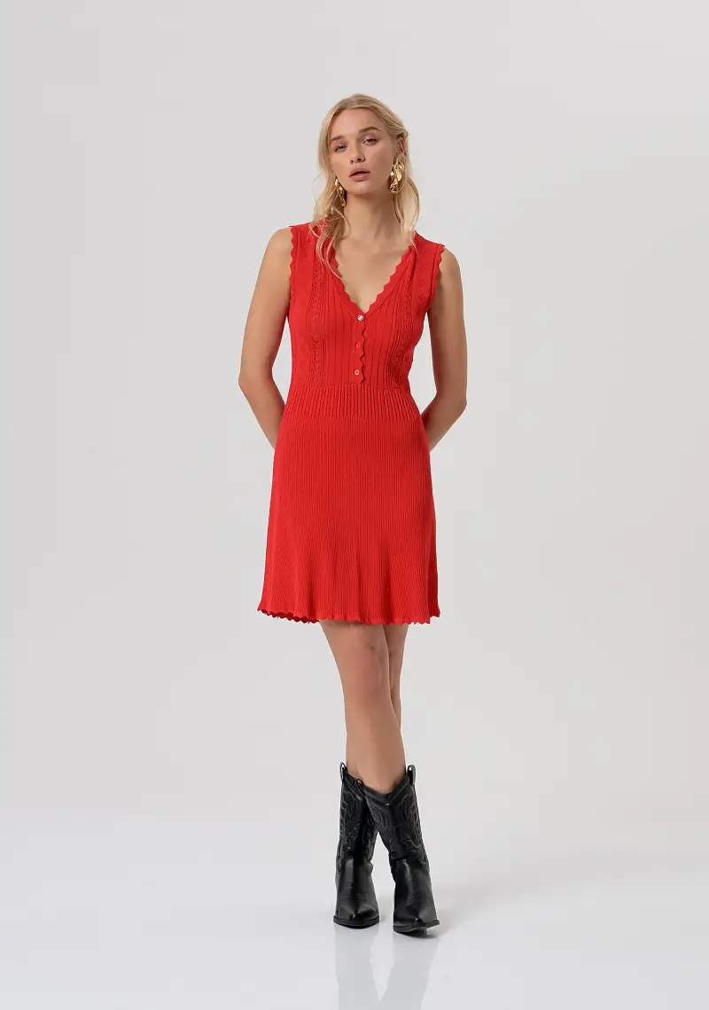 Abito senza maniche mini in maglia