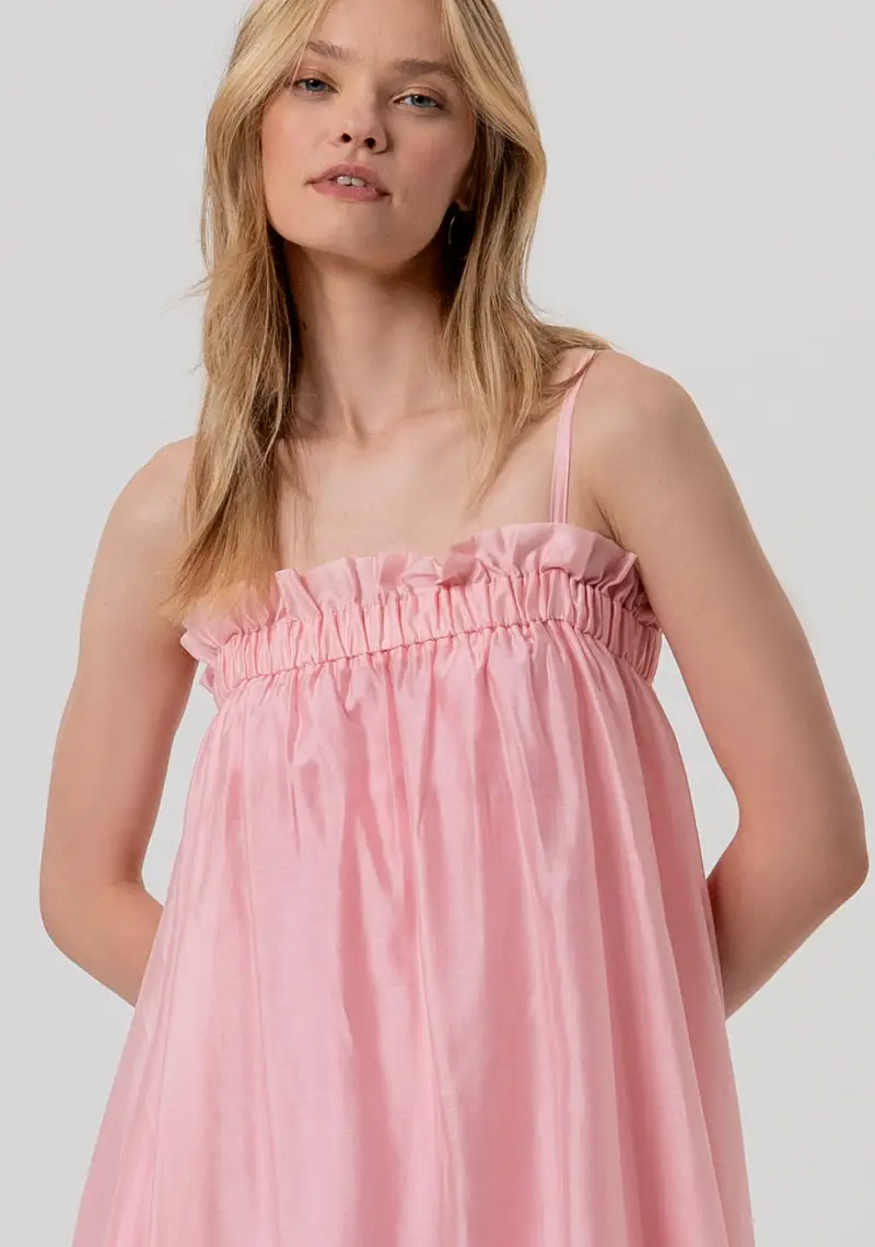 Abito senza maniche mini in tencel miniatura 2