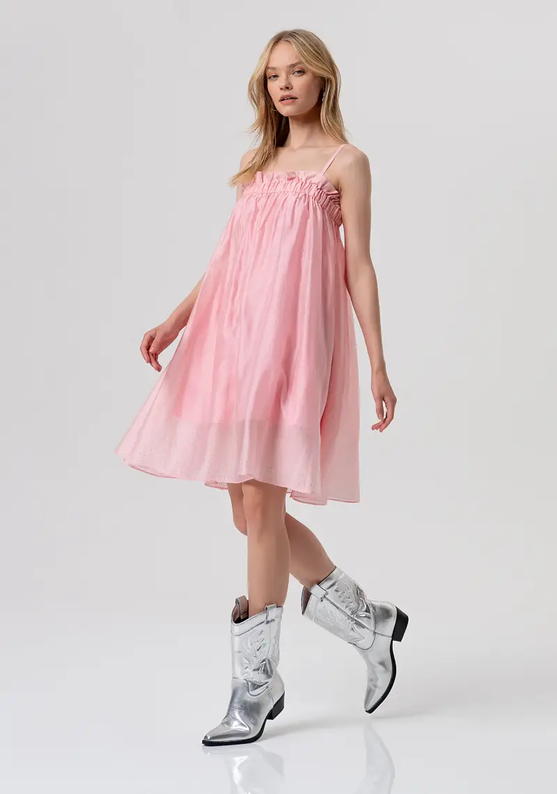 Abito senza maniche mini in tencel