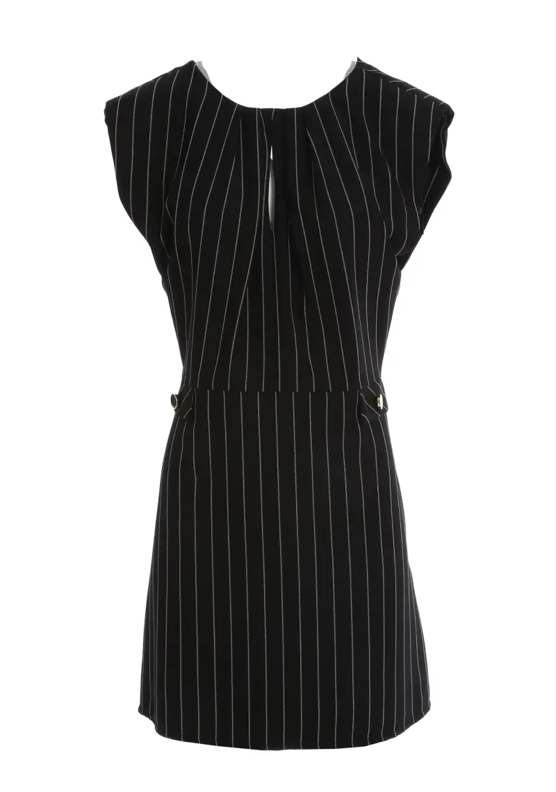 Abito senza maniche slim mini gessato