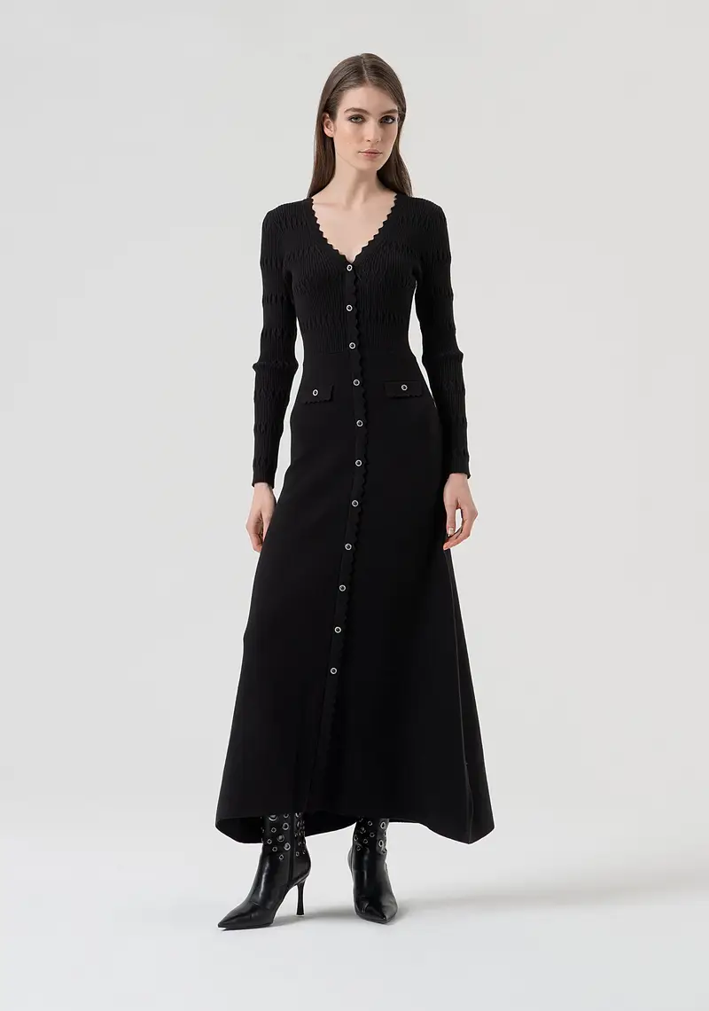 Abito slim lungo in maglia