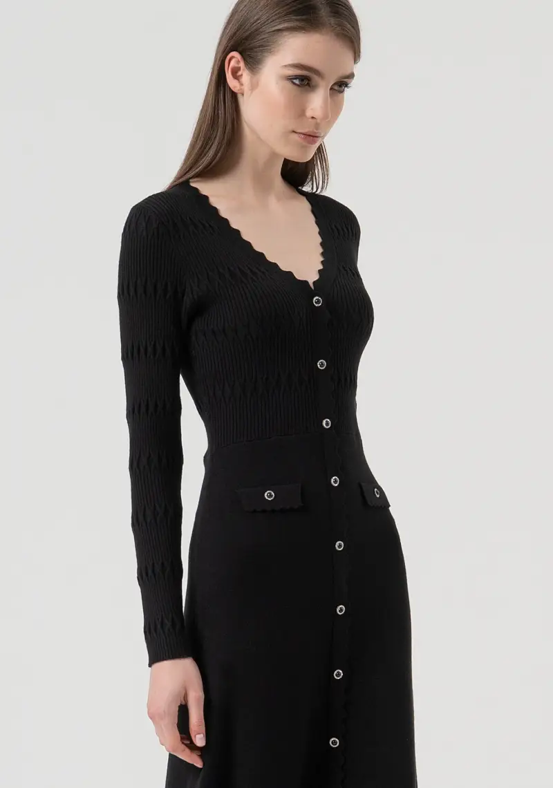 Abito slim lungo in maglia miniatura 2