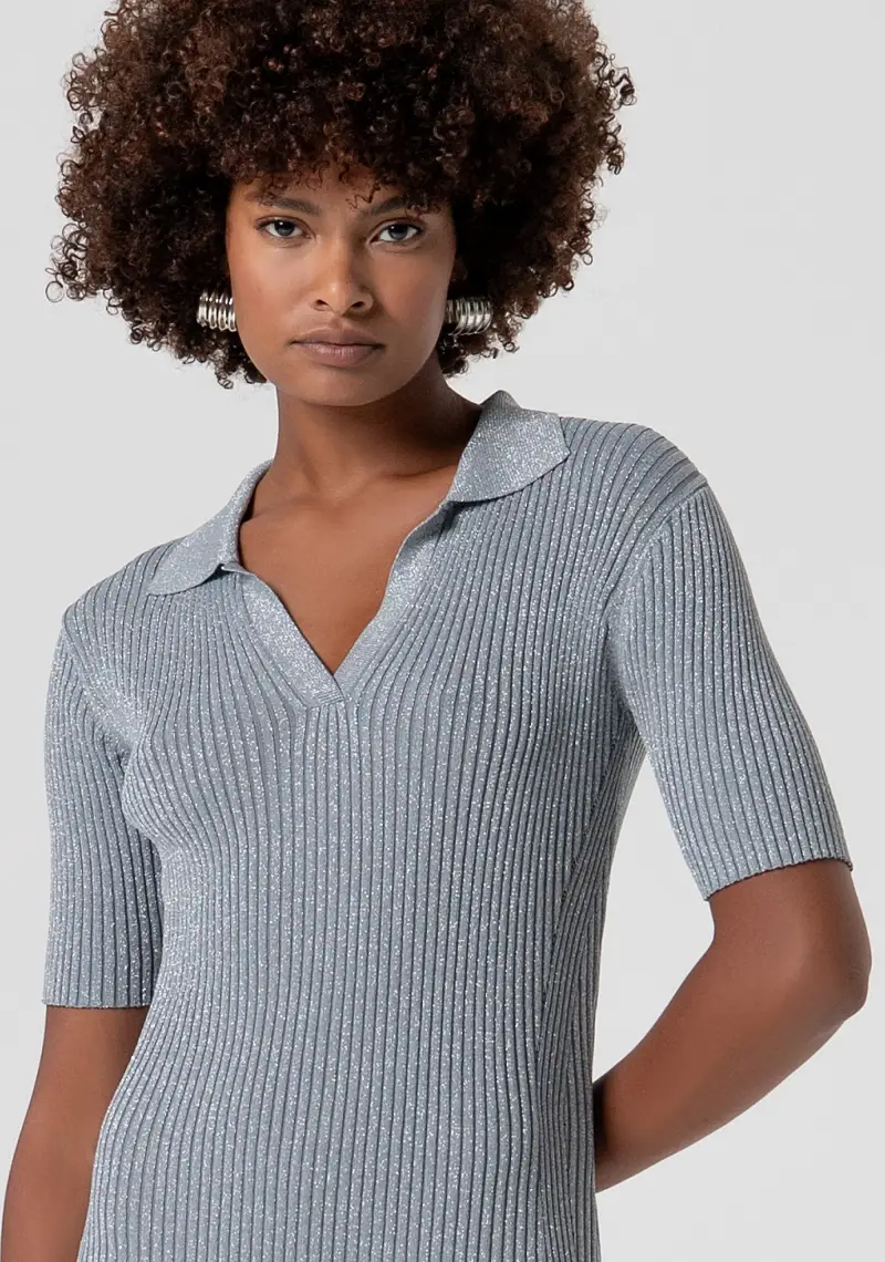 Abito slim midi a costine miniatura 2