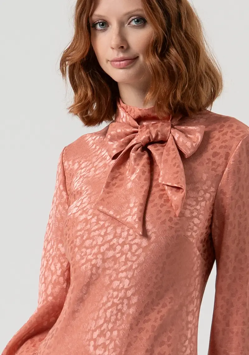 Abito slim midi in jacquard animalier miniatura 2