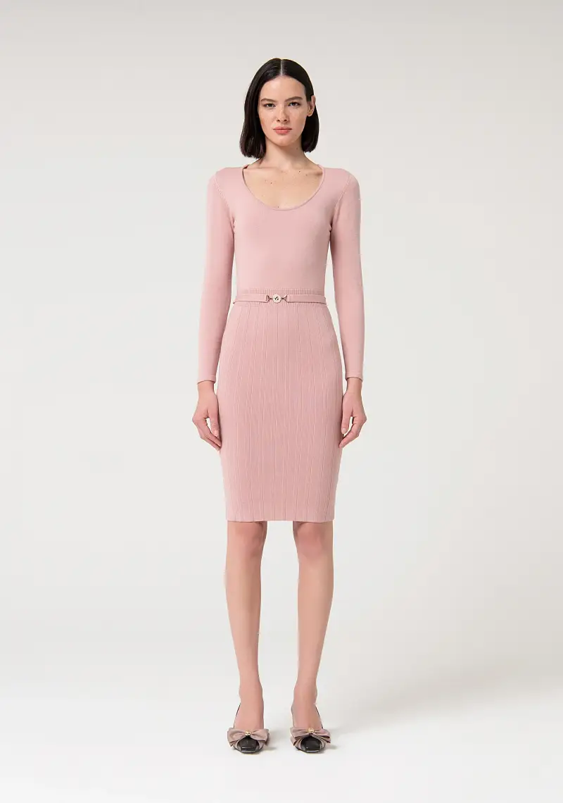 Abito slim midi in maglia