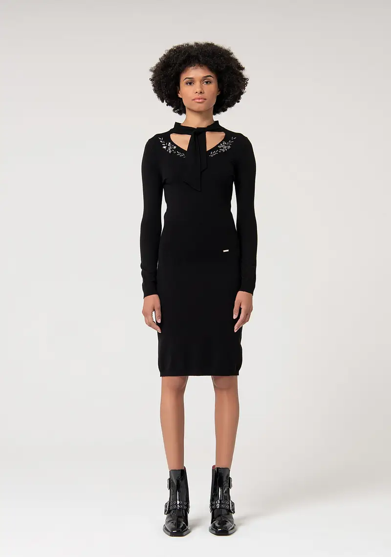 Abito slim midi in maglia