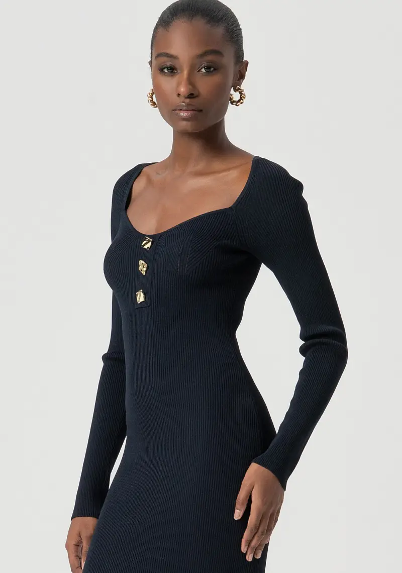 Abito slim midi in maglia miniatura 2
