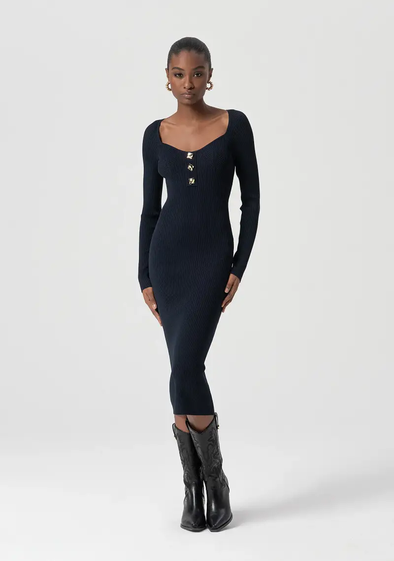 Abito slim midi in maglia