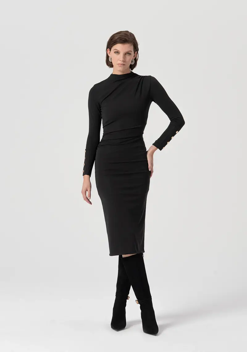 Abito slim midi in tessuto stretch