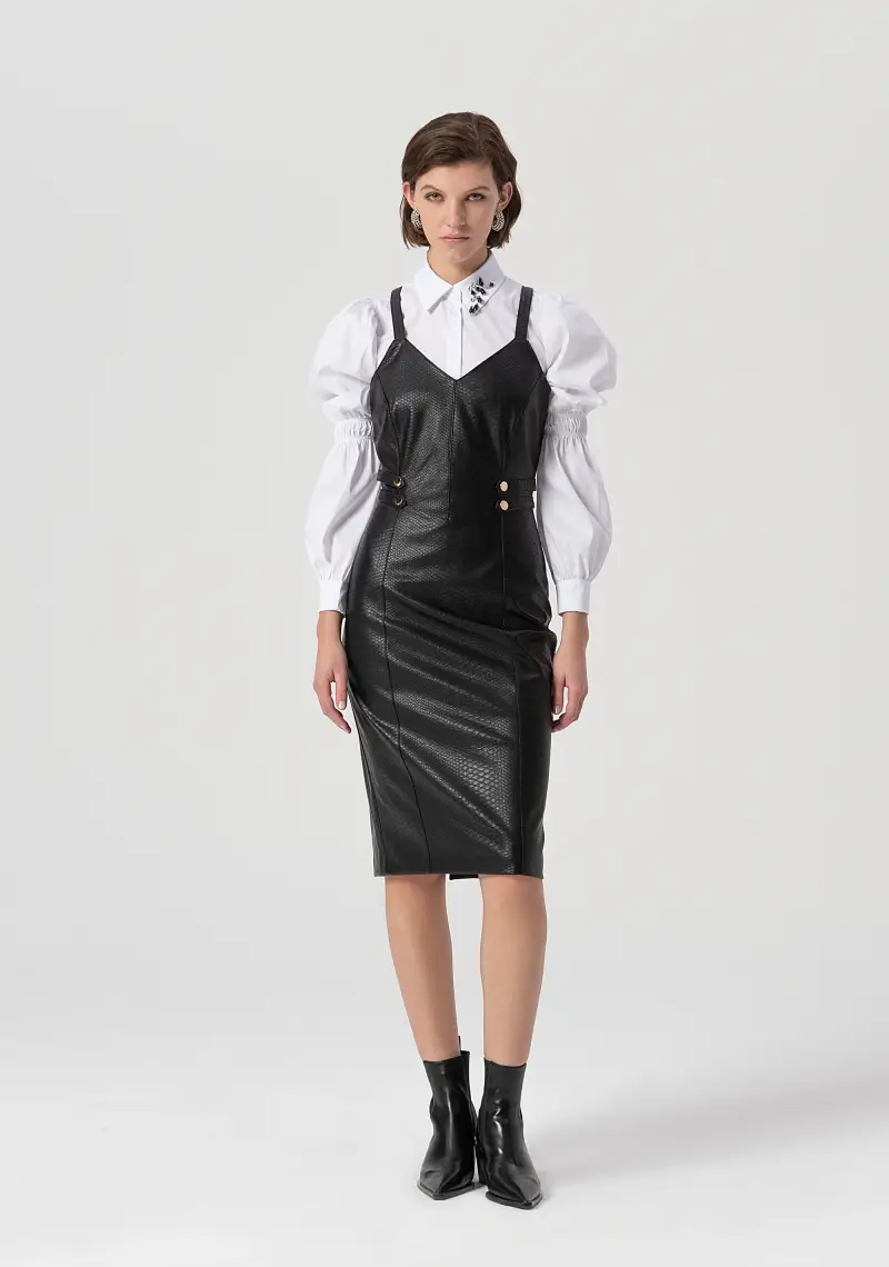 Abito slim midi senza maniche