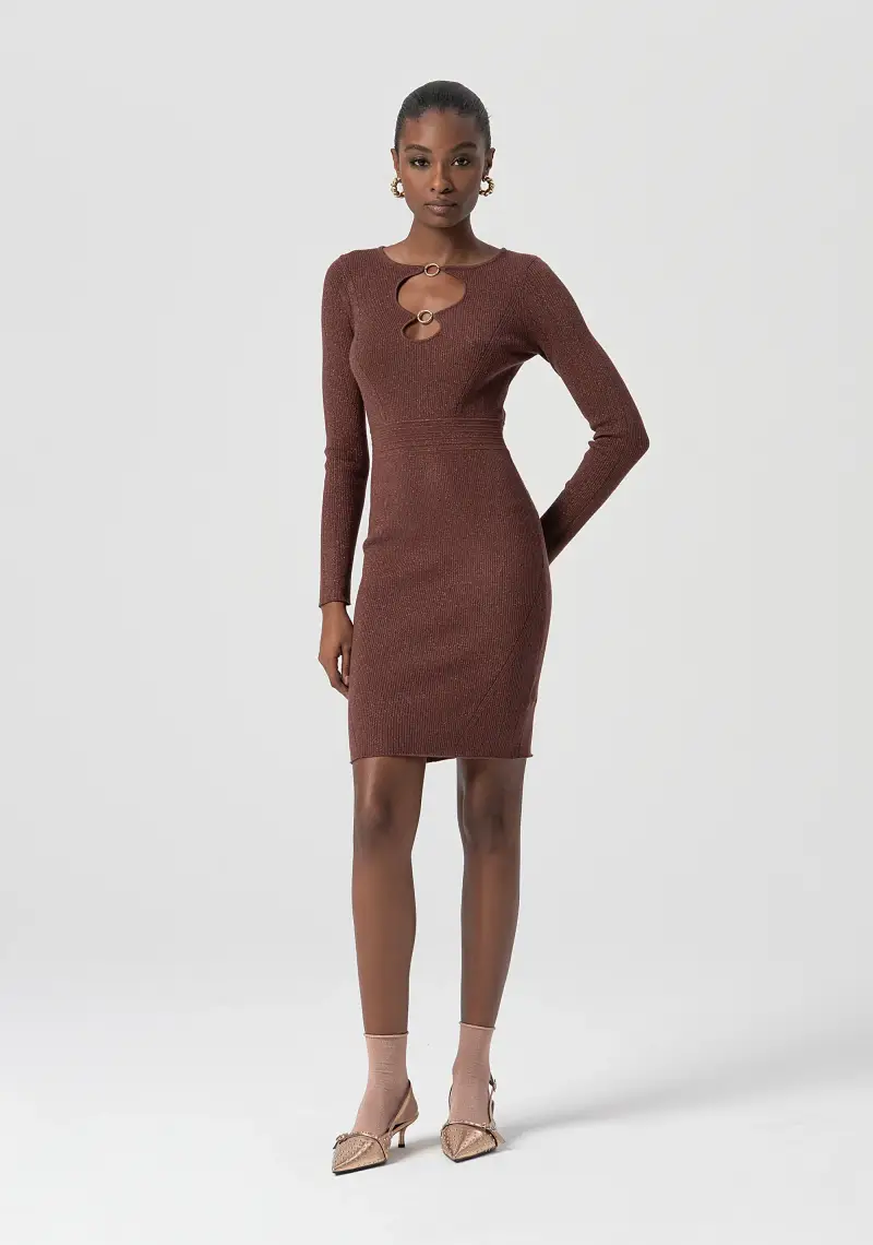 Abito slim mini con lurex