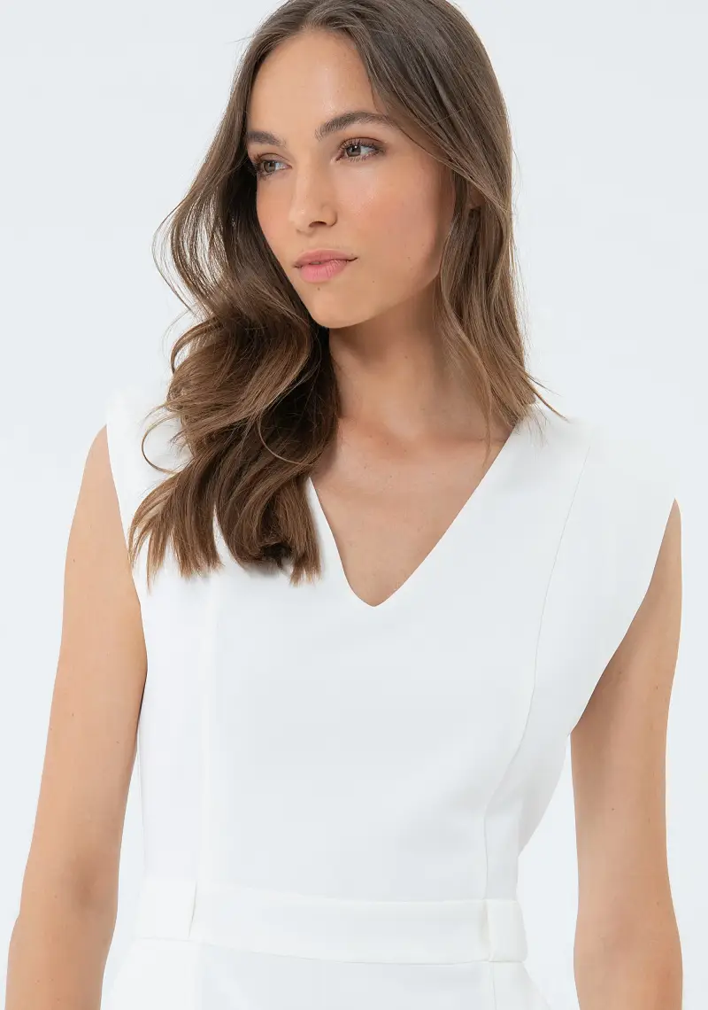 Abito slim mini in crepe miniatura 2