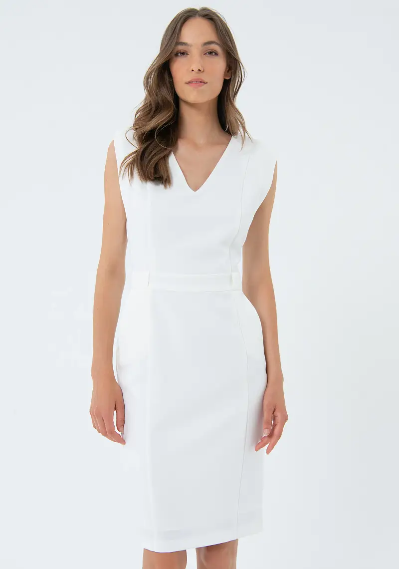 Abito slim mini in crepe