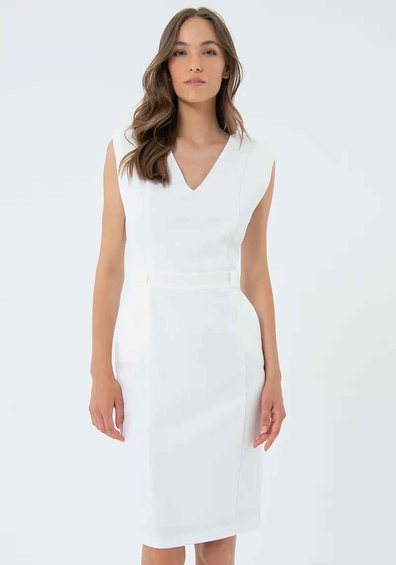 Abito slim mini in crepe