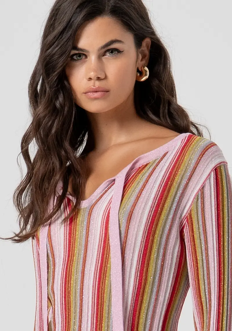 Abito slim mini in maglia con lurex miniatura 2