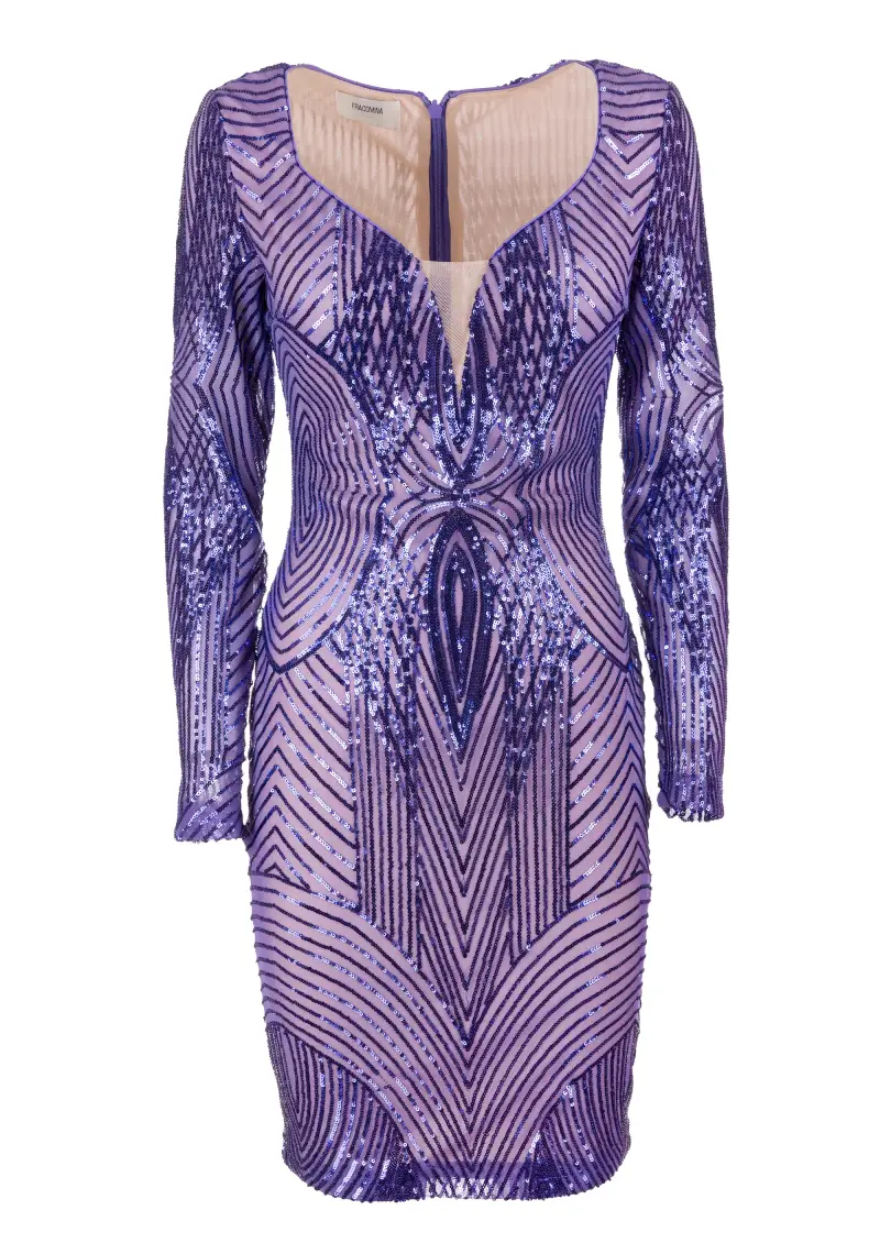 Abito slim mini in paillettes
