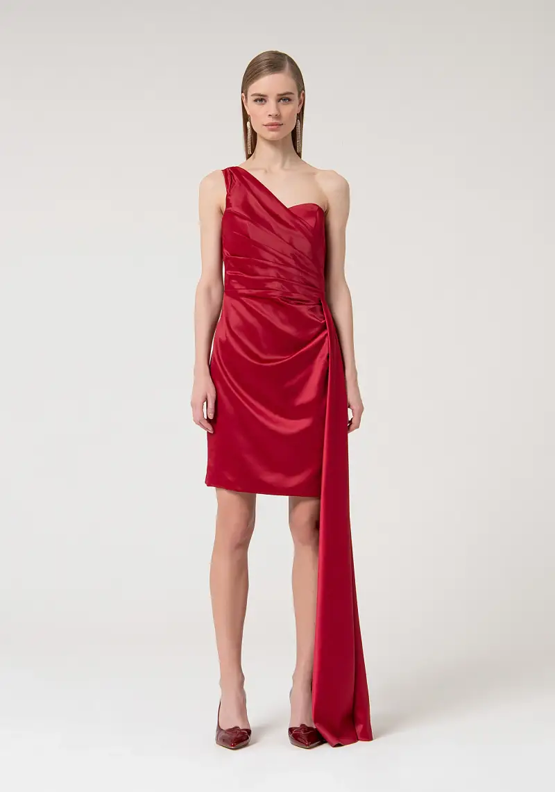 Abito slim mini in raso