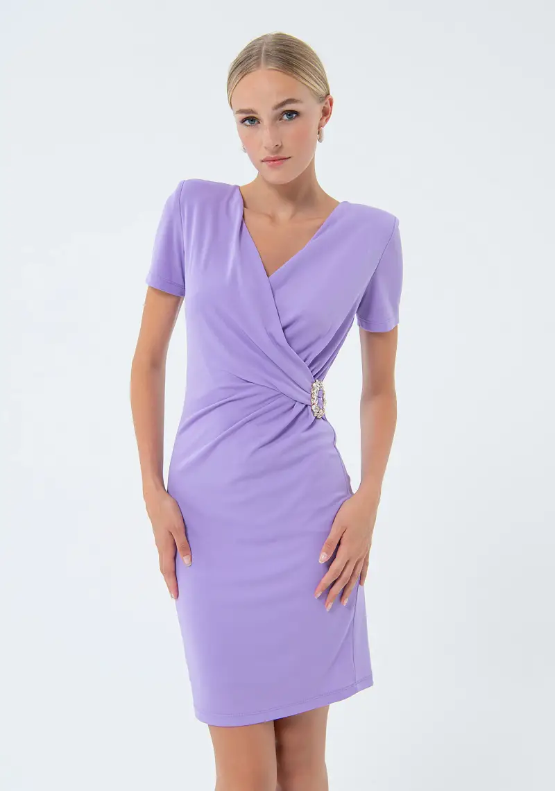 Abito slim mini in tessuto tecnico miniatura 2